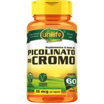 Picolinato De Cromo 500mg 60 Vegan Caps Unilife Picolinato De Cromo 500mg 60 Vegan Caps Unilife