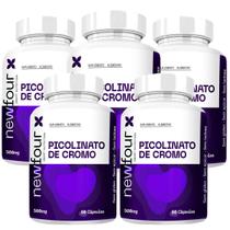 Picolinato De Cromo Kit Com 5 Potes Total De 300 Capsulas