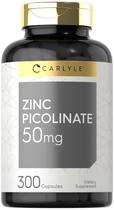 Picolinato de zinco 50mg 400 Cápsulas Tamanho do valor Suplemento não-OGM e sem glúten por Carlyle