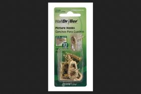 Picture Hooks Hillman 35 lb em latão, conjunto de 4