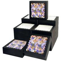 Pie Boxes Bakepacker Black 55 unidades 20x20x6cm, fáceis de montar Pie Boxes Bakepacker Black 55 unidades 20x20x6cm, fáceis de montar