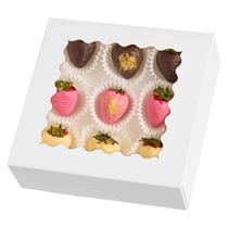 Pie Boxes ZORRITA Auto Pop-up, pacote com 20 caixas de torta, 8 x 8 x 2,5 polegadas com janela