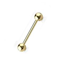 Piercing 100% Titânio Dourado Barbell Língua Hipoalergênico