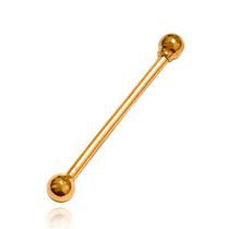 Piercing 24mm Reto Bolinha 3mm Ouro 18k 750 c/ Estojo e Certificado Piercing 24mm Reto Bolinha 3mm Ouro 18k 750 c/ Estojo e Certificado