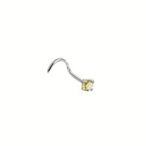 Piercing Aço Cirurgico Amarelo Nariz Nostril Zirconia