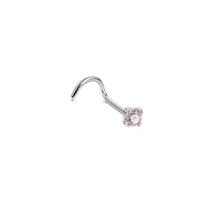 Piercing Aço Cirurgico Nariz Nostril Zirconia Rosa