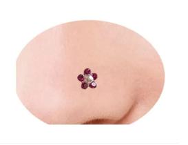 Piercing Aço Cirúrgico Nostril Nariz Reto Flor Branco