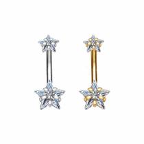 Piercing Aço Cirúrgico Ouro PVD Rosca Externa 10mm Cor:Dourado