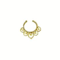 Piercing Aço Cirurgico Septo Petala De Lótus De Zirconia 8mm Dourado Piercing Aço Cirurgico Septo Petala De Lótus De Zirconia 8mm Dourado