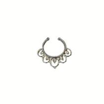 Piercing Aço Cirurgico Septo Petala De Lótus De Zirconia 8mm Prata Piercing Aço Cirurgico Septo Petala De Lótus De Zirconia 8mm Prata