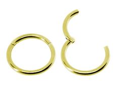 Piercing Argola Articulada Click 1.2mm em Titânio Amarelo 60v