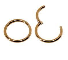 Piercing Argola Articulada Click 1.2mm em Titânio Bronze Escuro/Cobre 15v