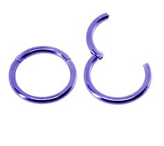 Piercing Argola Articulada Click 1.2mm em Titânio Purple 22v Roxo
