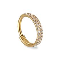 Piercing Argola Articulada Dupla em Titânio com 2 Fileiras Juntas em Zircônias