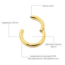 Piercing Argola Articulada em Titânio PVD Dourado Piercing Argola Articulada em Titânio PVD Dourado
