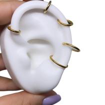 Piercing Argola Articulada Lisa Aço Cirúrgico Dourado