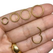 Piercing Argola Articulada Lisa Titânio Dourado Tamanhos 6mm 8mm 10mm e 12mm