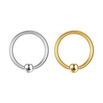 Piercing Argola Captive Titânio G23 Dourado PVD Cor:DouradoTamanho:6mm (P)