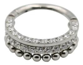 Piercing Argola Click Com Pedras Cravejadas E Esferas