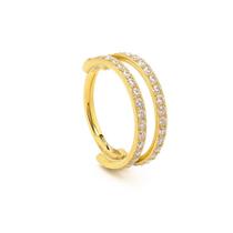 Piercing Argola Click Dupla Titânio com 2 Fileiras em Zircônias
