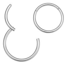 Piercing Argola Click Titânio Helix Septo Carti 8Mm Prateado