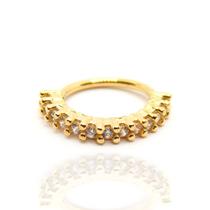 Piercing Argola Com Zircônias Em Ouro 18k Orelha Nariz Septo