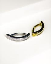 Piercing Argola com Zircônias para Umbigo - Titânio - Joia Anodizada Personalizável