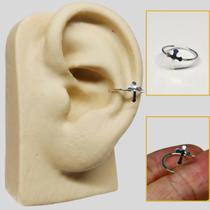 Piercing Argola Conch Prata 925 Cruz 11mm De Diâmetro Piercing Argola Conch Prata 925 Cruz 11mm De Diâmetro