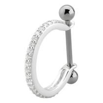 Piercing Argola Cravejada De Prata 925 Para Lábio 7mm Piercing Argola Cravejada De Prata 925 Para Lábio 7mm