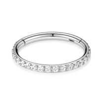 Piercing Argola Cravejada Zircônia Aço PVD Gold Clicker Cor:PrateadoTamanho:10mm (G) Piercing Argola Cravejada Zircônia Aço PVD Gold Clicker Cor:PrateadoTamanho:10mm (G)
