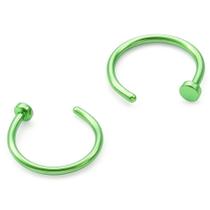 Piercing Argola em Titânio para Nariz Aba Nasal 0,8mm com Trava - Verde Anodizado Piercing Argola em Titânio para Nariz Aba Nasal 0,8mm com Trava - Verde Anodizado