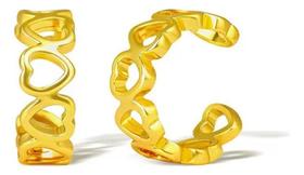 Piercing Argola Falso Fake Dourado Coração Pequeno Delicado