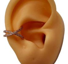 Piercing Argola Falso Fake Dourado Prata Pedra Zirconia