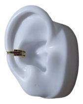 Piercing Argola Falso Fake Pedra Zirconia Colorido Folheado