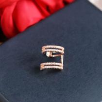 Piercing Argola Falso Fake Rosê Ou Prata Pedra Zirconia