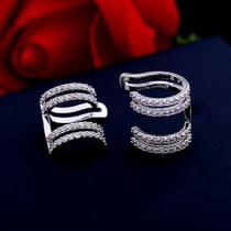 Piercing Argola Falso Fake Rosê Ou Prata Pedra Zirconia Piercing Argola Falso Fake Rosê Ou Prata Pedra Zirconia