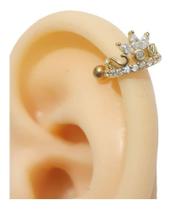 Piercing Argola Helix Dourado Coroa Pedra Zirconia 8 Mm
