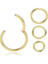 Piercing Argola Lisa Clicker Segmento Titânio G23 Ouro PVD Cor:DouradoTamanho:10mm (G)