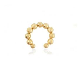 Piercing Argola Orelha Falso Fake Dourado Barato Bolinhas