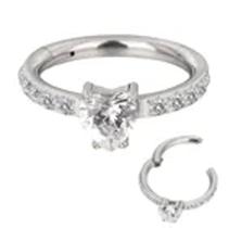 Piercing Argola Titânio Clicker Cravejada com Zircônia Formato Coração 1.2*8mm Piercing Argola Titânio Clicker Cravejada com Zircônia Formato Coração 1.2*8mm