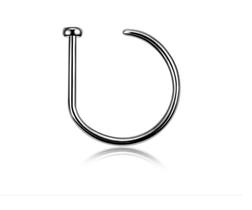 Piercing Argola Titânio D-Ring Nariz 8 Mm Prateado