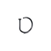 Piercing Argola Titânio D-Ring Nariz 8 Mm Preto