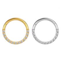 Piercing Argola Zircônias Aço Cirúrgico 316L Clicker Cor: DouradoTamanho:8mm (M) Piercing Argola Zircônias Aço Cirúrgico 316L Clicker Cor: DouradoTamanho:8mm (M)