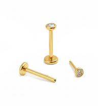 Piercing Australiano em Titânio Pin Push Com Zircônias Piercing Australiano em Titânio Pin Push Com Zircônias