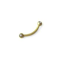 Piercing Banana de Bolinha Strass Folheado 8mm