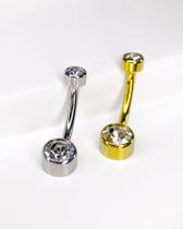 Piercing Bananabell com Cristal Flat Procyon - Titânio de Alta Qualidade