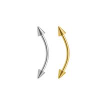Piercing Barbell Curvo Spike Aço Cirúrgico 316L Ouro PVD CorDouradoTamanho10mm G Piercing Barbell Curvo Spike Aço Cirúrgico 316L Ouro PVD CorDouradoTamanho10mm G