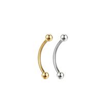 Piercing Barbell Curvo Titânio G23 Ouro PVD CorDouradoTamanho10mm G
