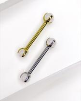 Piercing Barbell de Titânio com Quartzo Rosa - Joia para Perfuração de Mamilo
