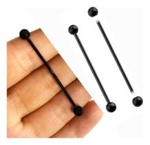 Piercing Bastão Bolinha Lingua Preto Transversal Orelha Piercing Bastão Bolinha Lingua Preto Transversal Orelha